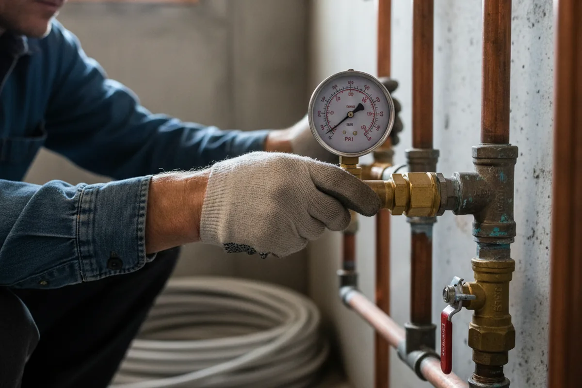 Pressure testing a repaired line during Water Line Repair in Dade City